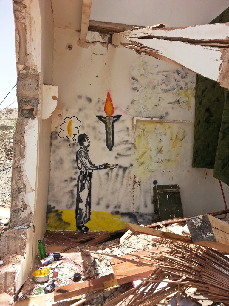 جدارية ذي يزن تصوير محسن الشهاري